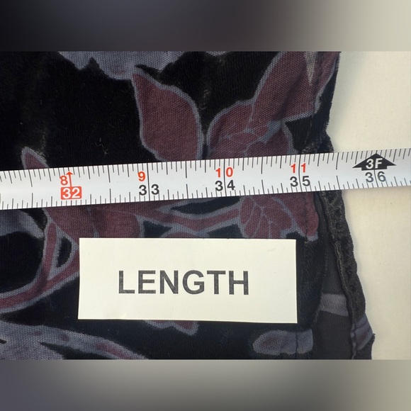 NWOT Kut from the Kloth Burnout Black Purple Velvet Sheer Dress Long Sleeve 8 - Picture 15 of 16